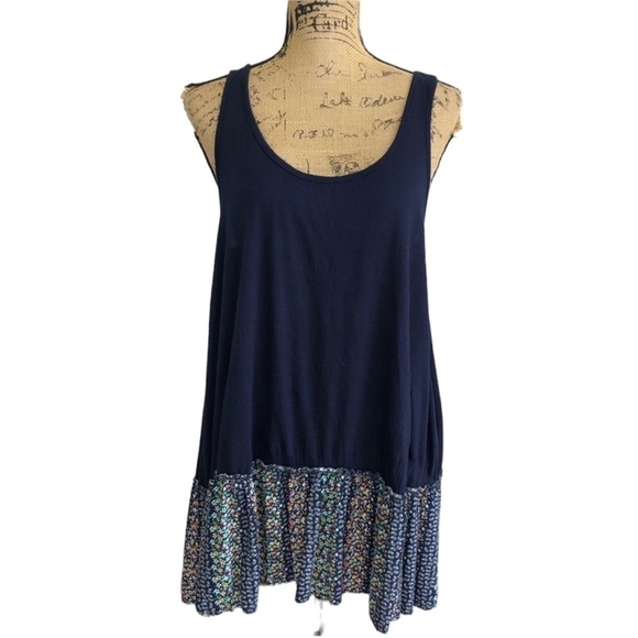 Umgee Racerback Boho Floral Hem Flowy Tunic - Picture 3 of 9